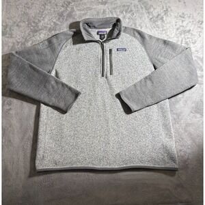 Men's Patagonia Better Sweater Mens 1/4 Zip Pullover Grey XL Read Des